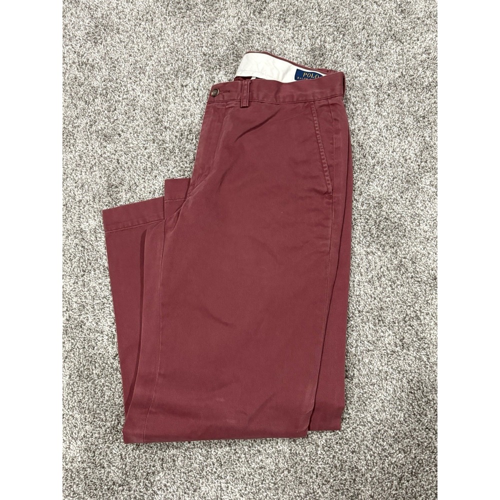 Polo Golf Ralph Lauren Pants Mens Size 32x30 Red Cotton Straight Leg Chino